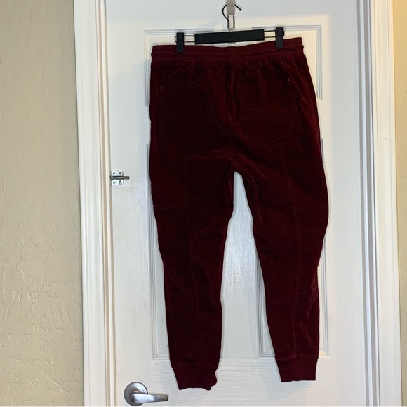 Anthropologie Leigh Corduroy Joggers Burgundy Size Medium - Picture 3 of 11
